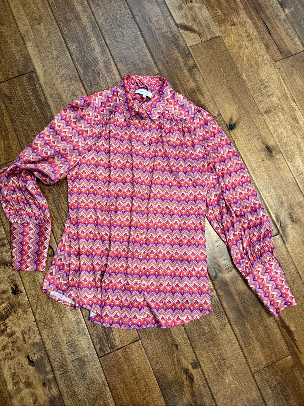 Dea Kudibal Printed Pink Long-Sleeve Blouse